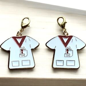 Medical scrub Themed Charms for Keychains, Bracelets, Backpacks, zipper pulls,